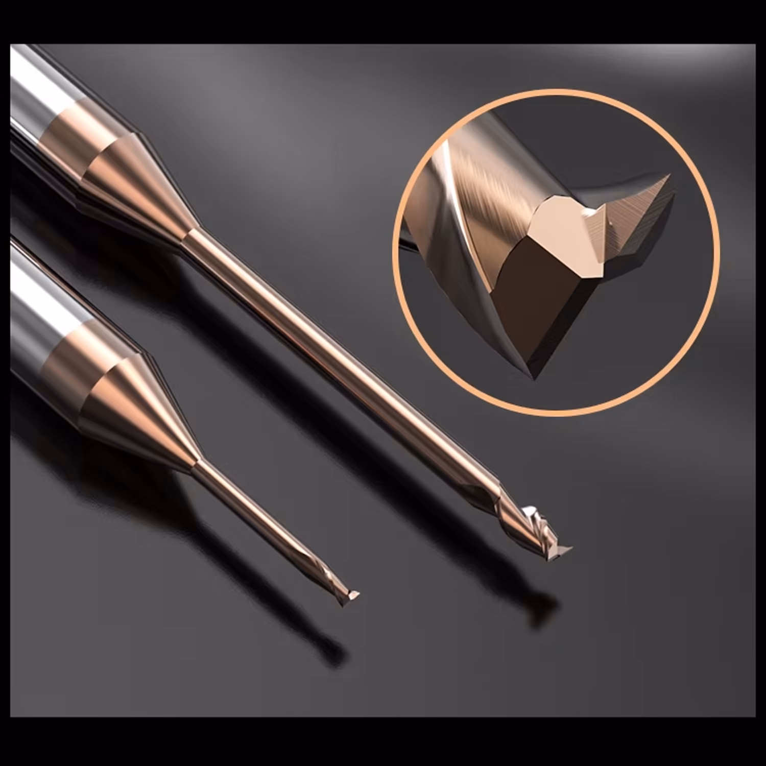 Frez palcowy mikro do metalu 2P | fi 0.6 mm * 50 mm | CNC VHM HRC 55 - obrazek 3