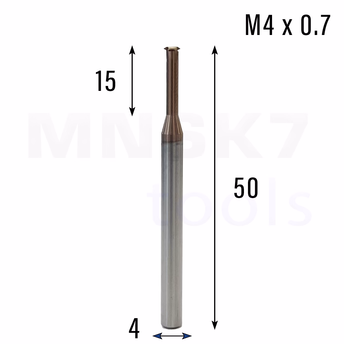 Frez do gwintowania stali UNC | M4 x 0.7 | CNC VHM HRC 60