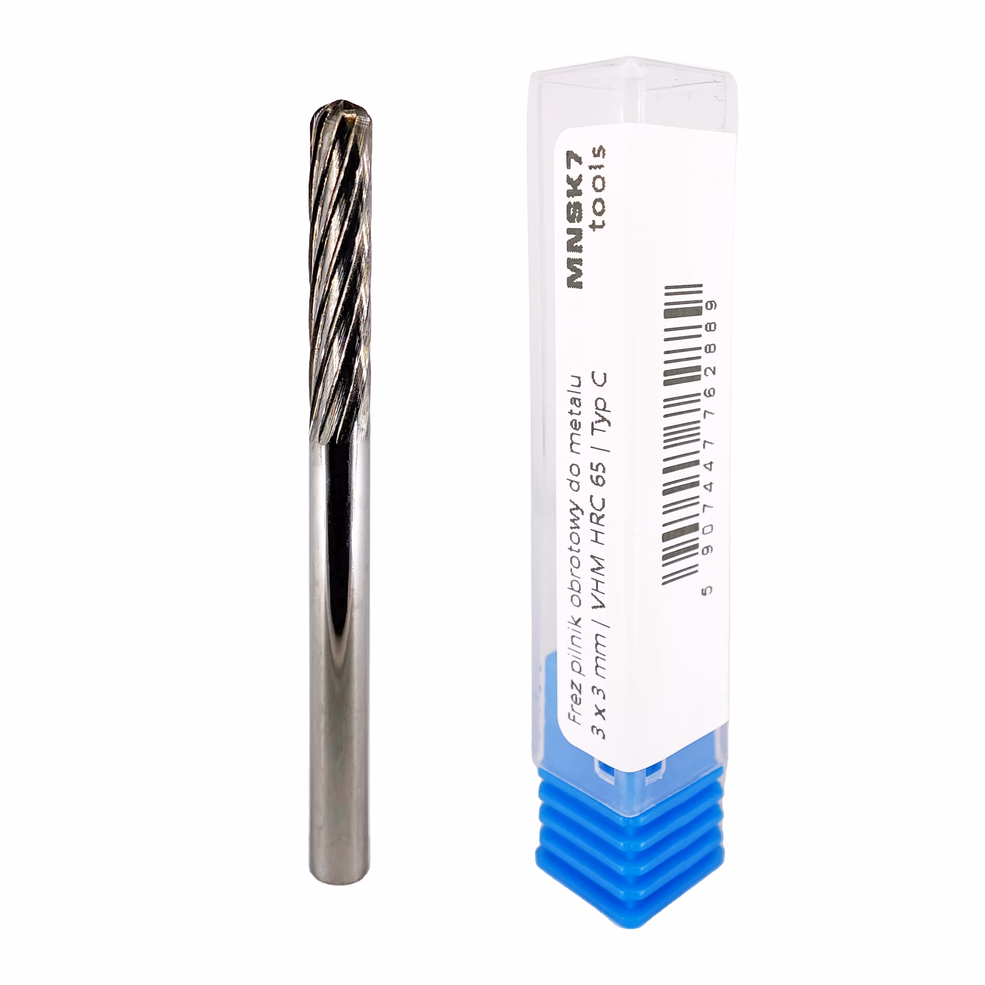 Frez pilnik obrotowy do metalu | 3 mm * 3 mm | VHM HRC 65 | Typ C — zdjęcie 3
