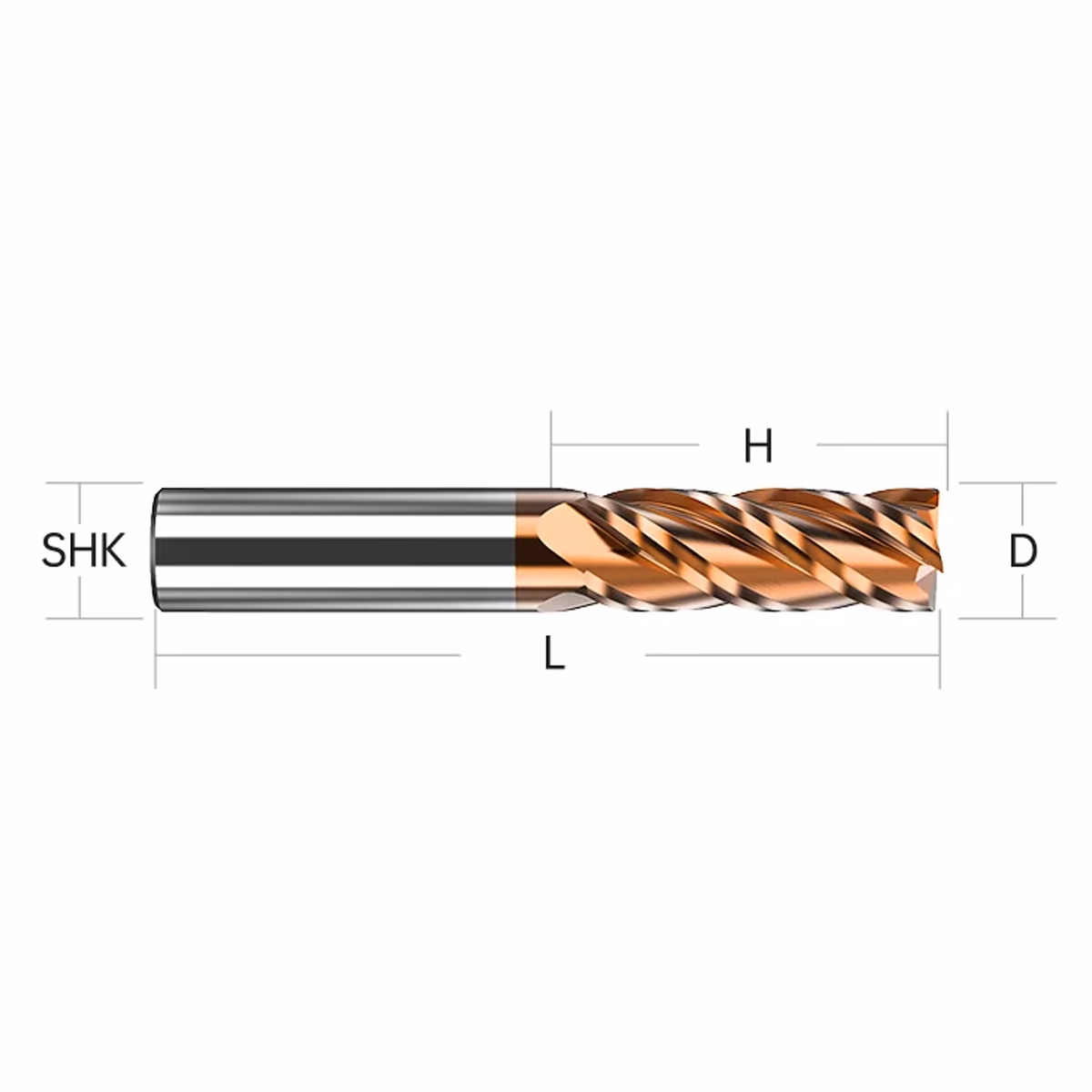 Frez palcowy do metalu 4P | fi 1 mm * 50 mm | CNC VHM HRC 55 - obrazek 5
