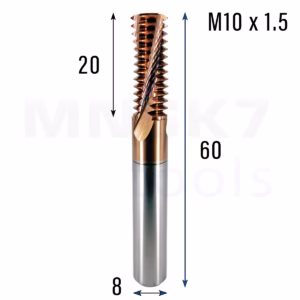 Frez do gwintowania stali UNC | M10 x 1.5 | CNC VHM HRC 65