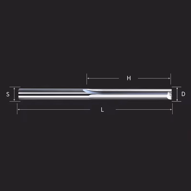 Frez prosty do drewna 2P | fi 2 mm x 8 mm x 38 mm | CNC VHM - obrazek 4
