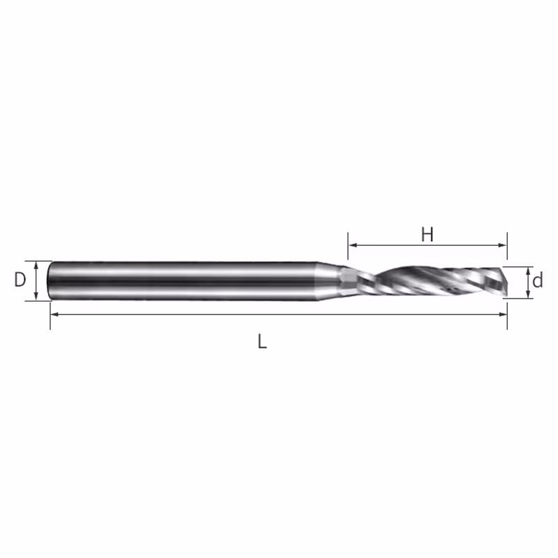 Frez uniwersalny jednopiórowy 1P | fi 3.175 x 17 x 40 | VHM CNC | Polerowany - obrazek 7
