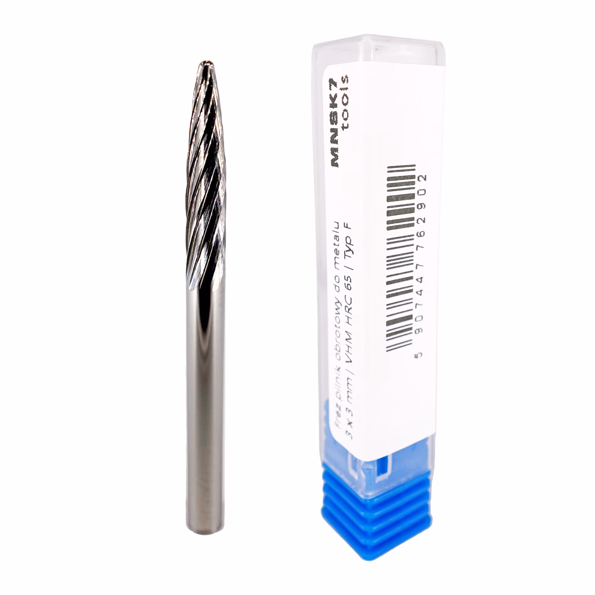 Frez pilnik obrotowy do metalu | 3 mm * 3 mm | VHM HRC 65 | Typ F — zdjęcie 3