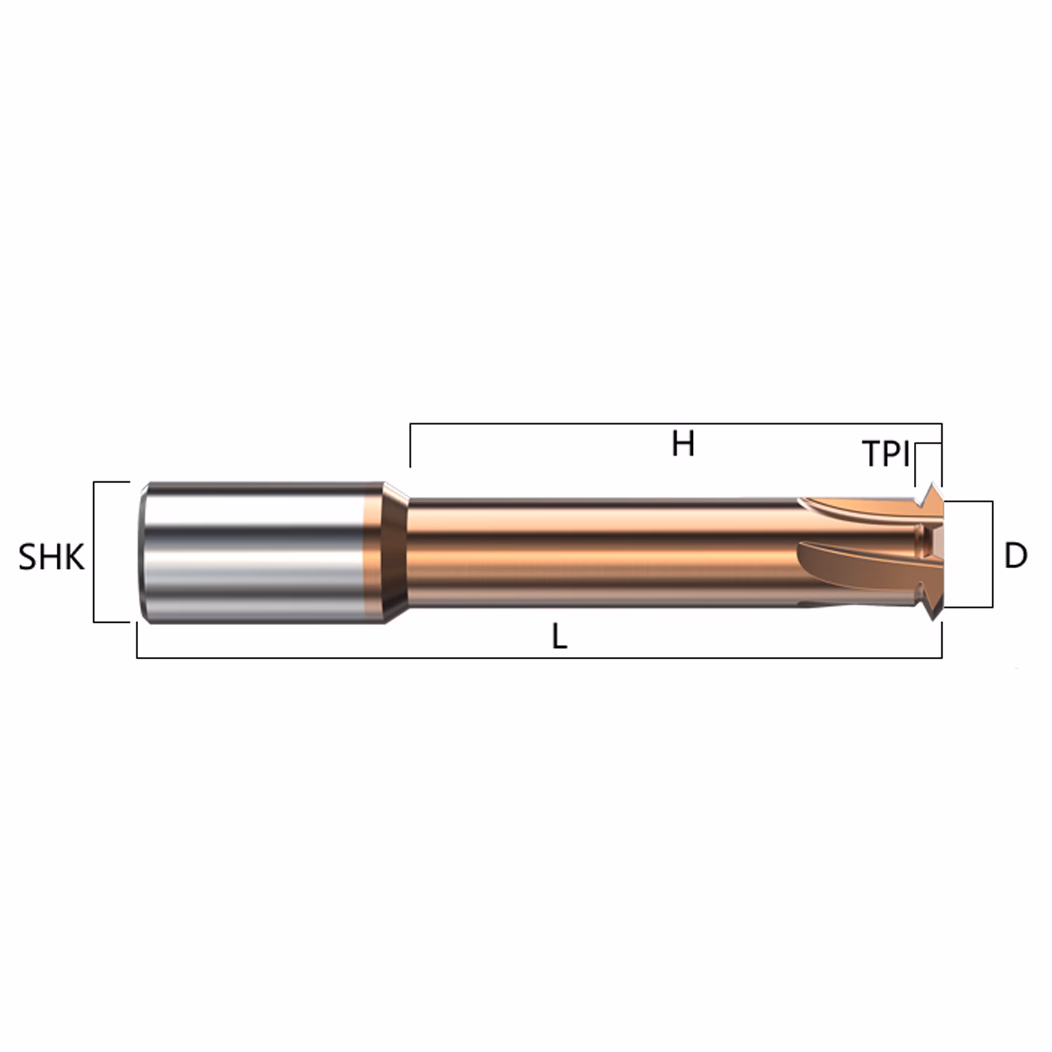 Frez do gwintowania stali UNC | M8 x 1.25 | CNC VHM HRC 60 - obrazek 2