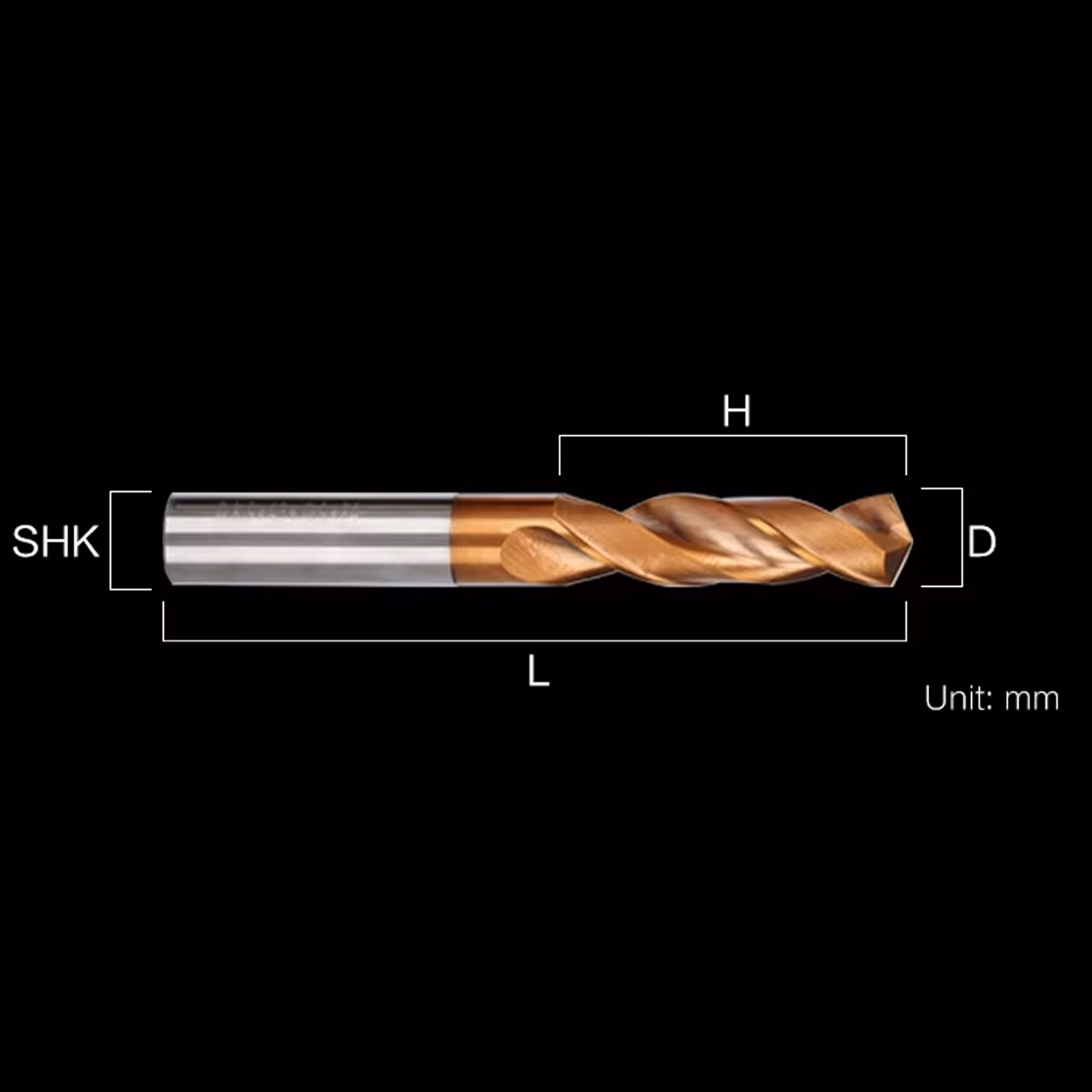 Frez wiertło CNC | fi 4 mm x 6 mm x 66 mm | VHM HRC65 | TiSiN - obrazek 2