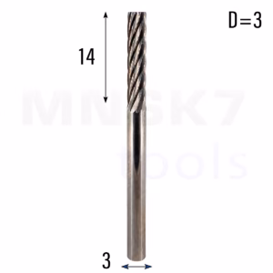 Frez pilnik obrotowy do metalu | 3 mm * 3 mm | VHM HRC 65 | Typ A