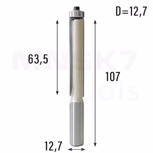 Frez prosty do drewna 2P | trzpień 12,7 mm | fi 12,7 x 63,5 | z łożyskiem