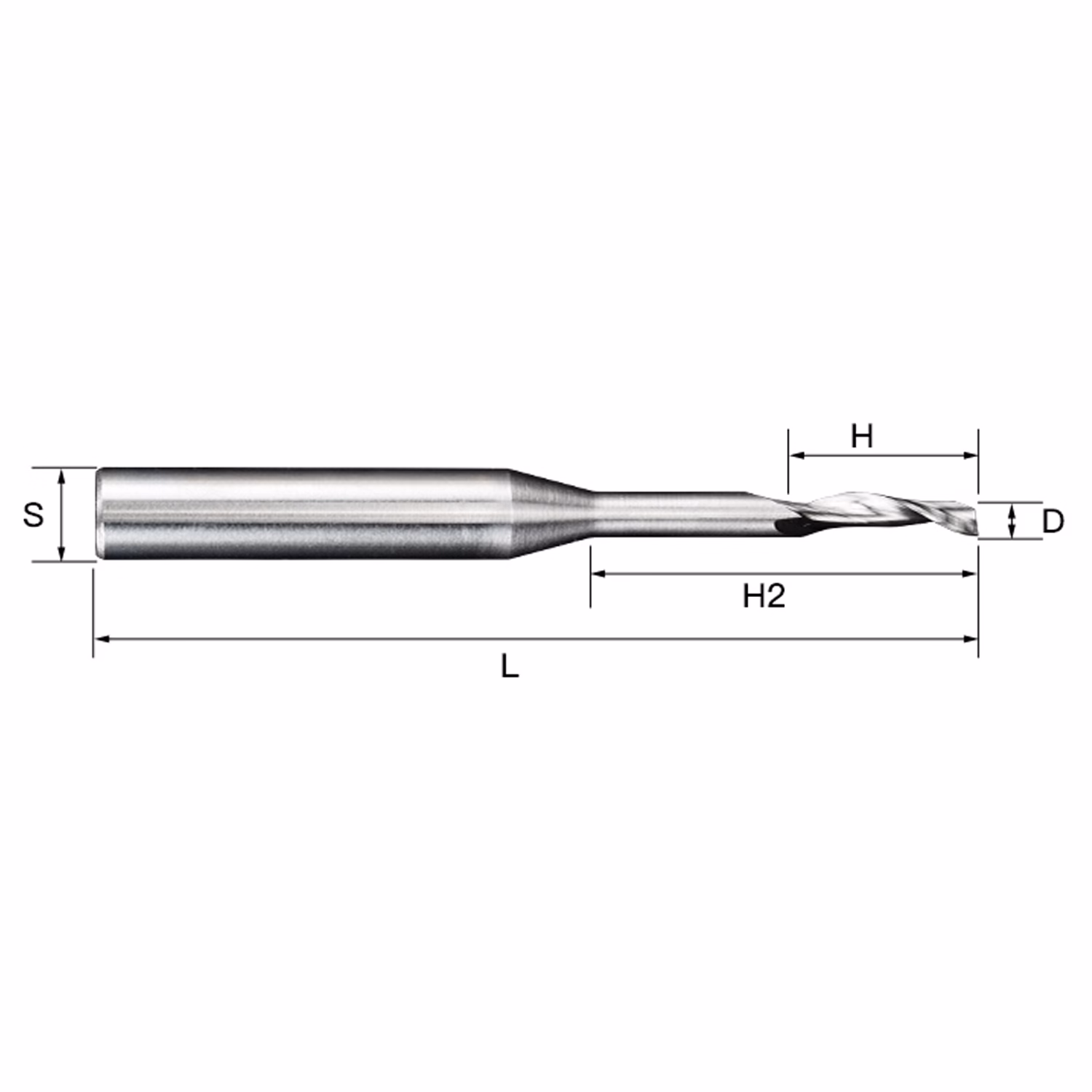 Frez jednopiórowy do aluminium 1P | fi 8 x 30 x 8 x 100 | CNC HSS HRC55 - obrazek 5