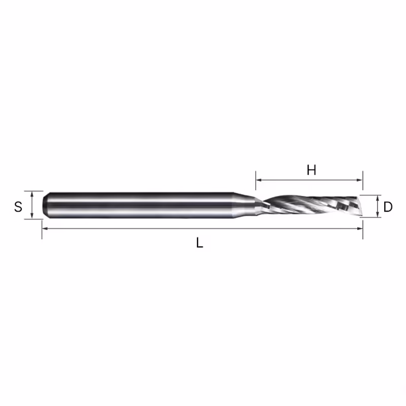 Frez uniwersalny jednopiórowy 1P | fi 6 x 28 x 55 | VHM CNC | Polerowany - obrazek 6