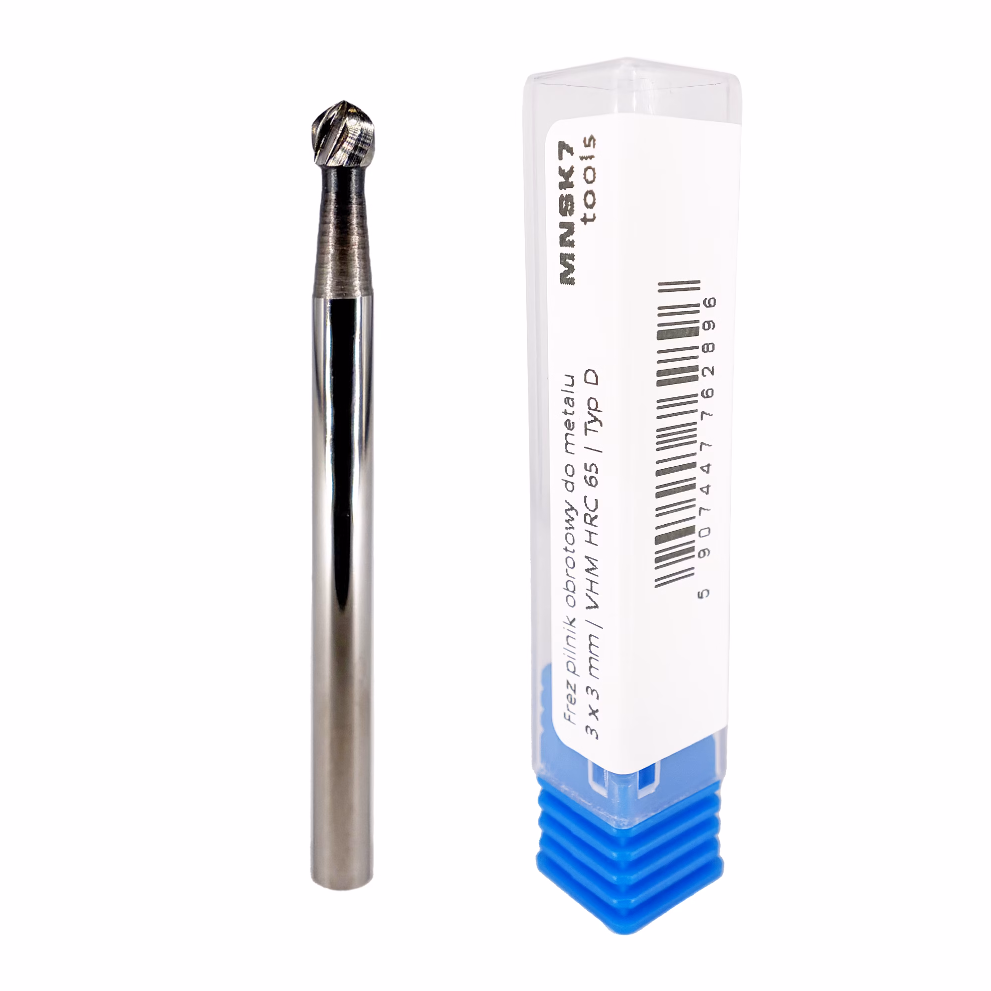 Frez pilnik obrotowy do metalu | 3 mm * 3 mm | VHM HRC 65 | Typ D — zdjęcie 3
